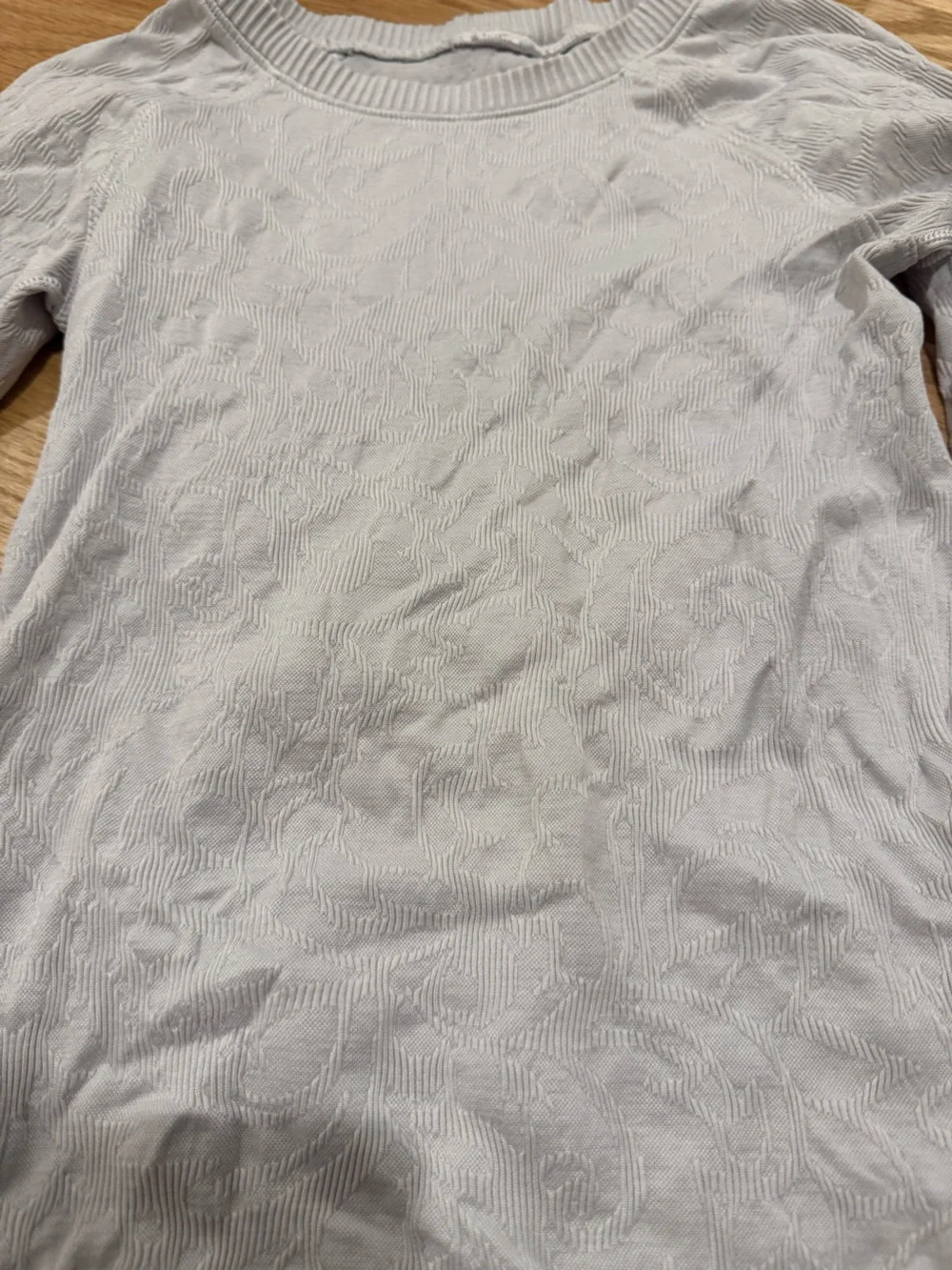 Lululemon White Floral Textured Long Sleeve Pullover Top